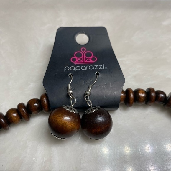 𝅺🔥 5/$25 Paparazzi Jungle Jive Wooden Jewelry Necklace and Earrings Set - Picture 6 of 9